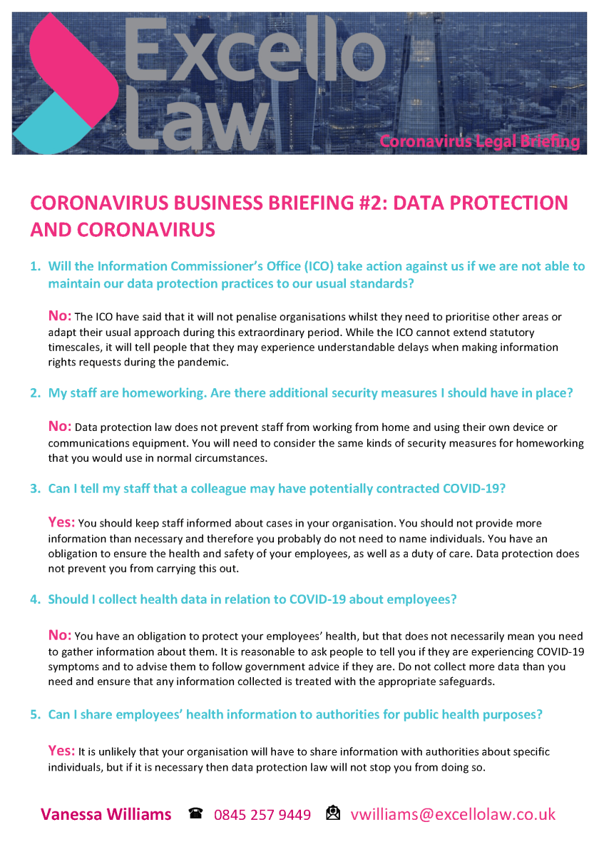 Coronavirus Legal Briefing Companies #2