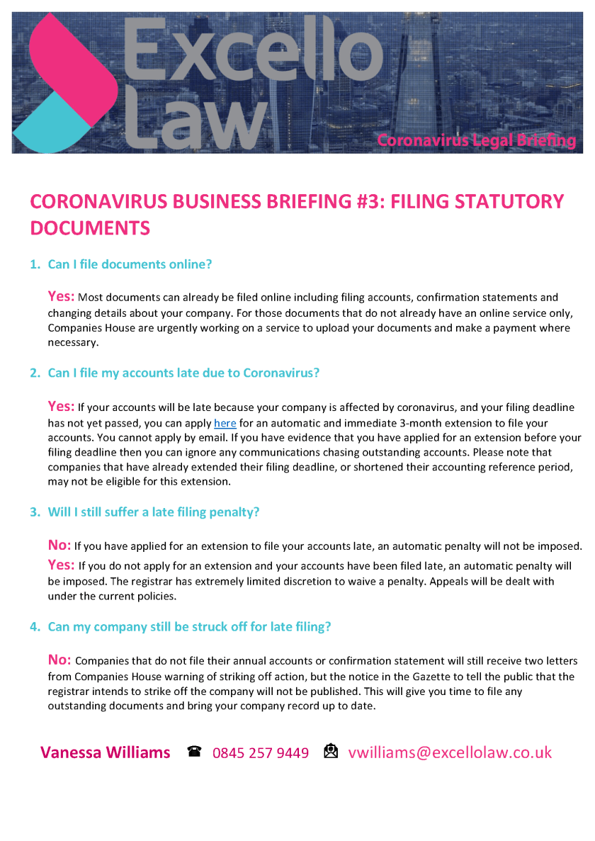Coronavirus Legal Briefing Companies #3