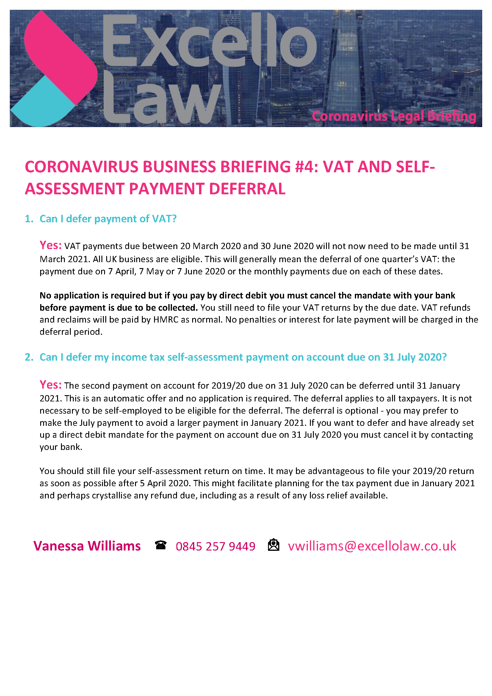 Coronavirus Legal Briefing Companies #4
