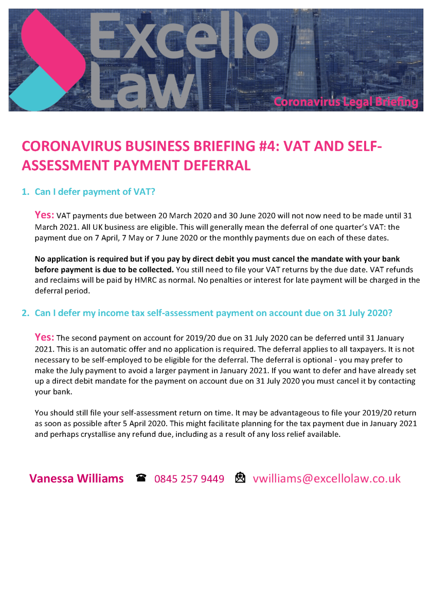 Coronavirus Legal Briefing Companies #4